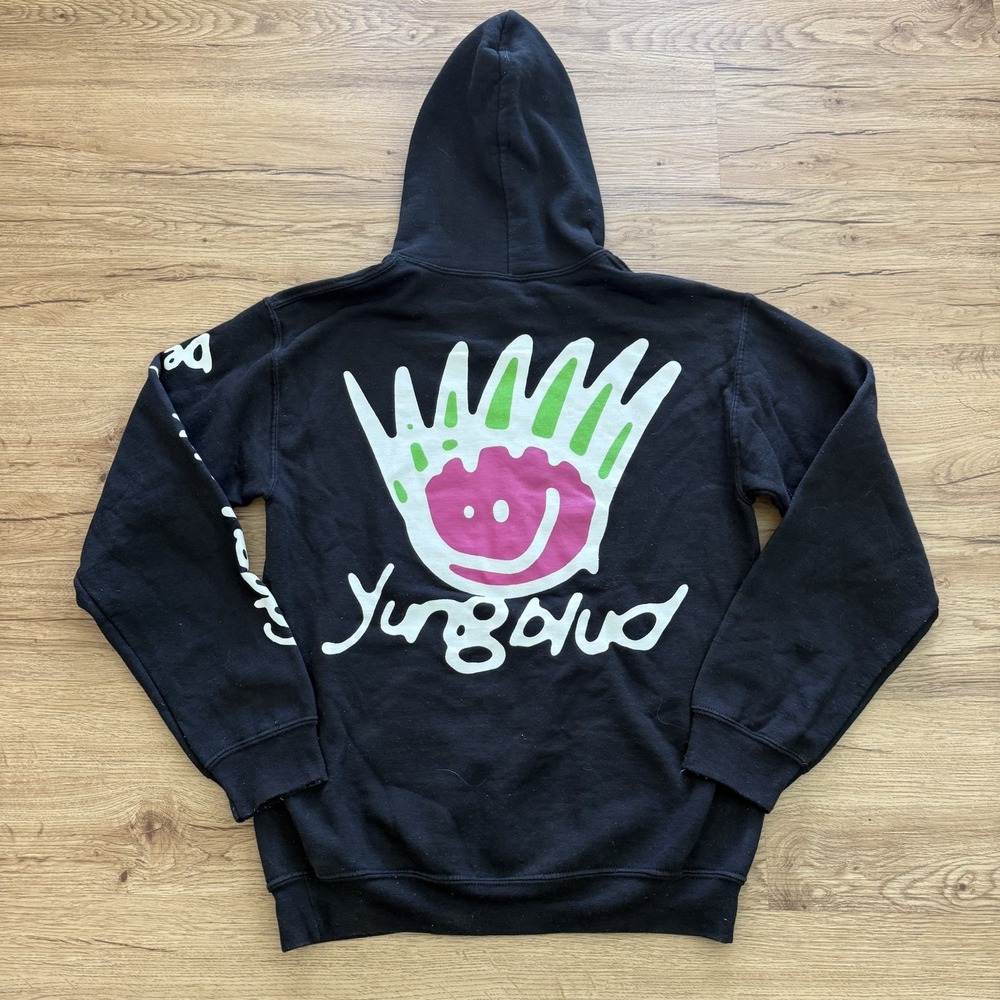 YUNGBLUD Happy Face Pullover SWEATSHIRT‎ HOODIE Small Black